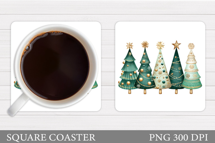 Christmas Tree Coaster Design. Christmas Coaster Sublimation