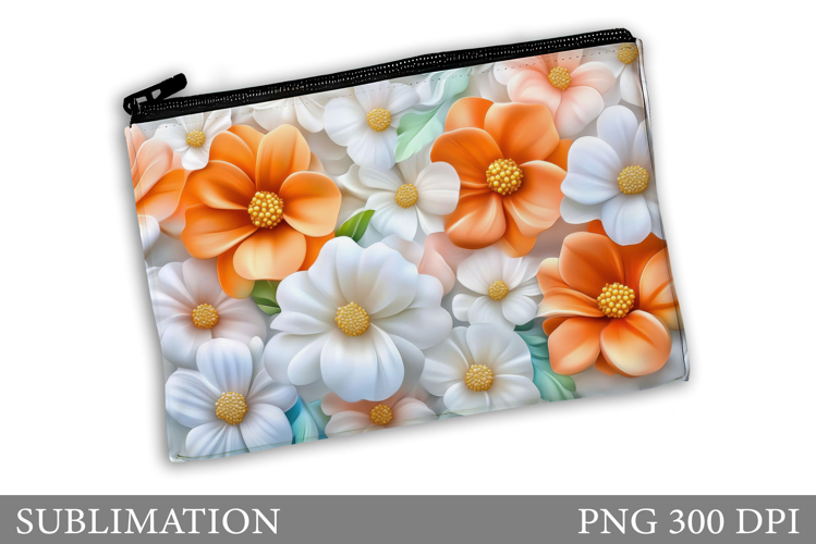Floral Makeup Bag. Flowers Makeup Pouch Sublimation