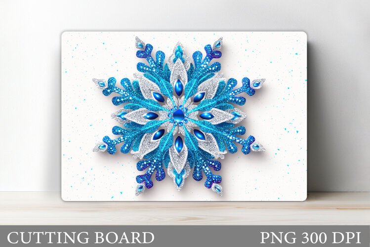 Snowflake Cutting Board. Christmas Cutting Board Design example image 1