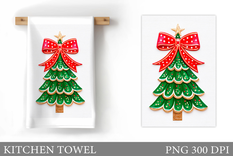 Christmas Tree Kitchen Towel. Christmas Kitchen Towel Design