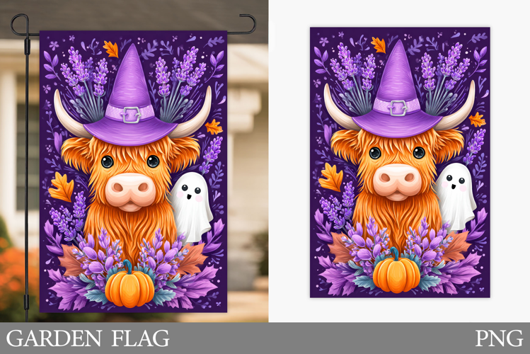 Halloween Cow Garden Flag Design. Halloween Garden Flag