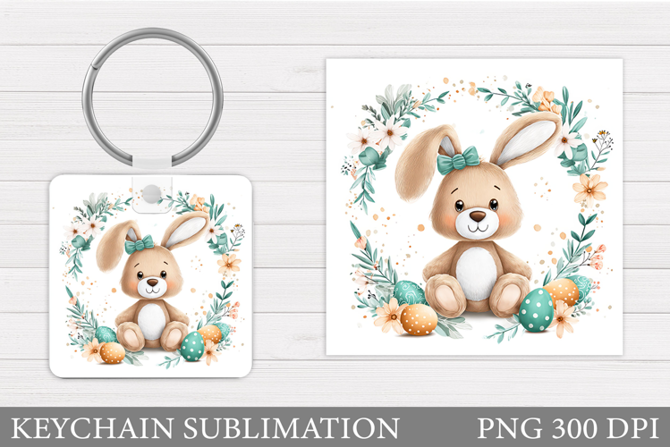 Easter Bunny Keychain Design. Easter Keychain Sublimation