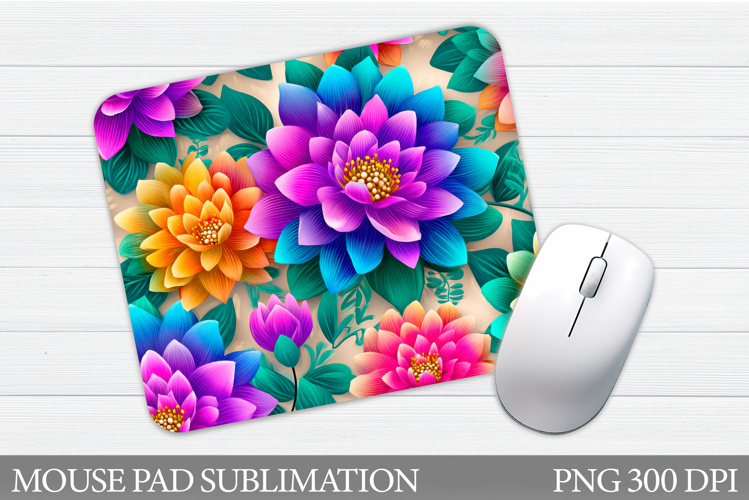 Floral Mouse Pad Sublimation. Flowers Mouse Pad Design