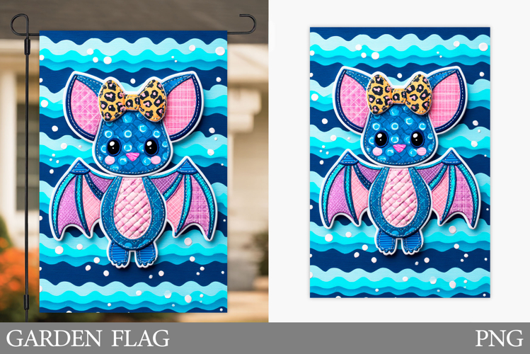 Bat Garden Flag Sublimation. Halloween Garden Flag Design example image 1