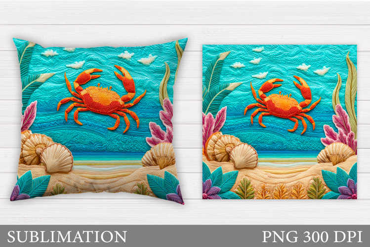 Crab Pillow Sublimation. Crab Sublimation