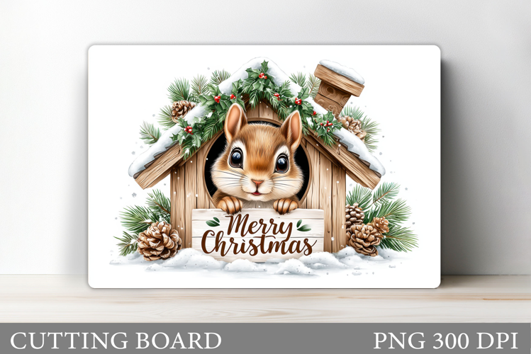 Christmas Squirrel Cutting Board. Christmas Cutting Board