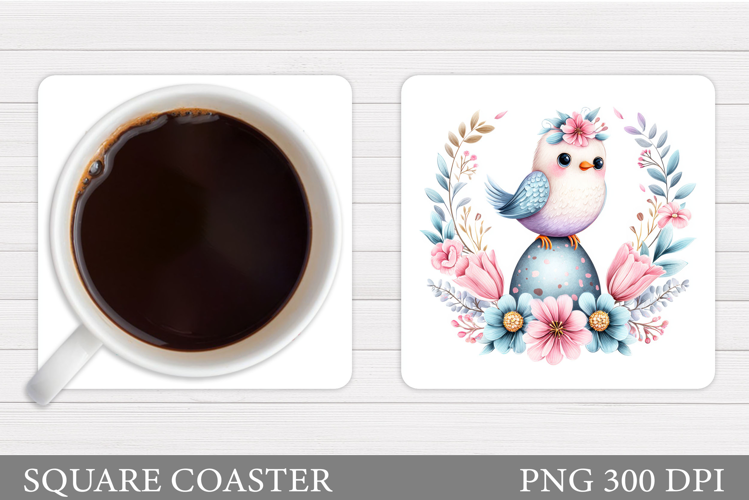 Easter Bird Coaster Design. Easter Coaster Sublimation