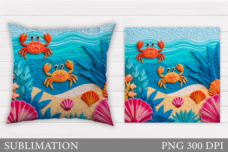 Crab Pillow Sublimation. Crab Sublimation example image 1