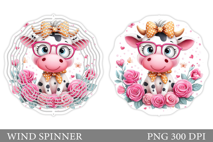 Cute Cow Wind Spinner Design. Cute Cow Sublimation