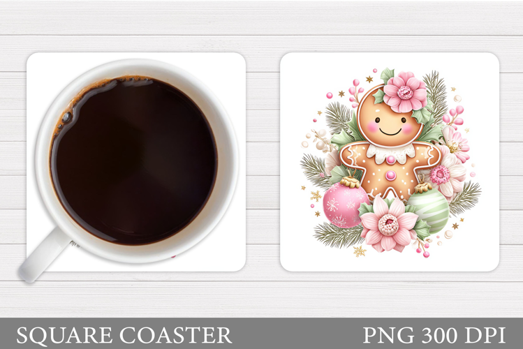 Gingerbread Coaster Design. Christmas Coaster Sublimation