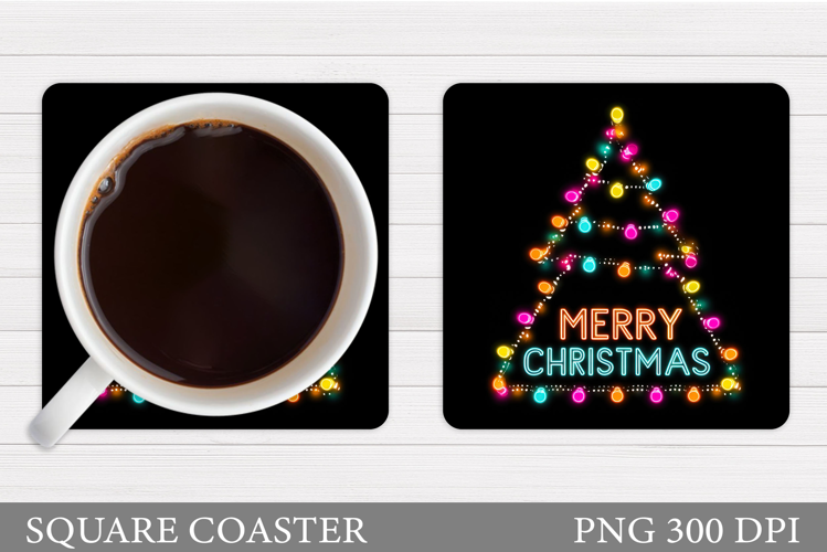 Christmas Tree Coaster Design. Christmas Coaster Sublimation