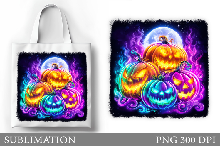 Halloween Tote Bag Design. Halloween Pumpkin Sublimation