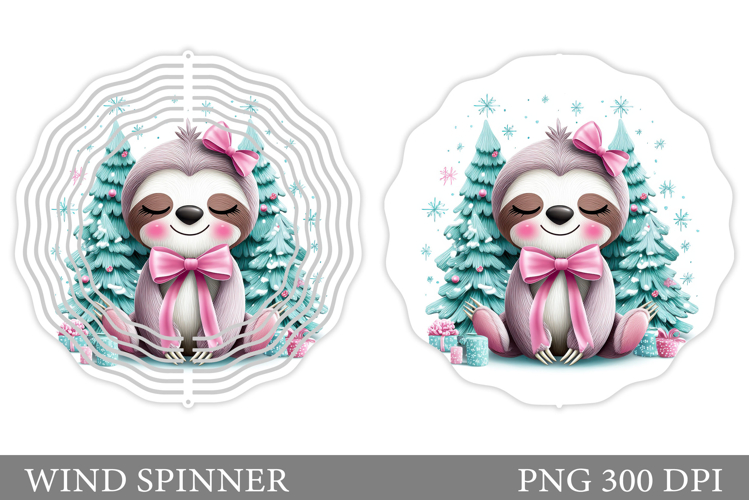 Christmas Sloth Wind Spinner. Christmas Wind Spinner