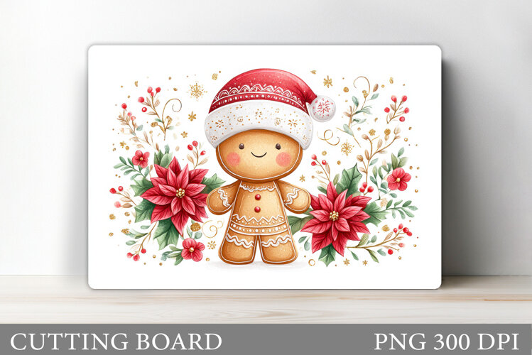 Christmas Cutting Board Design. Gingerbread Cutting Board example image 1