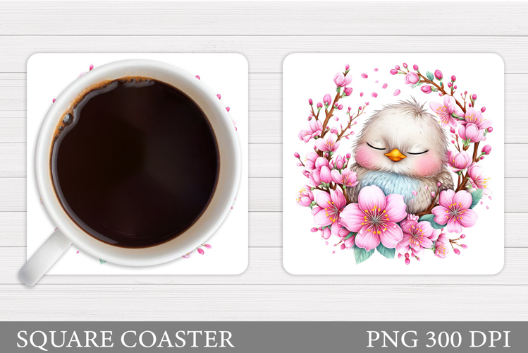 Cute Bird Coaster Design. Cute Bird Sublimation