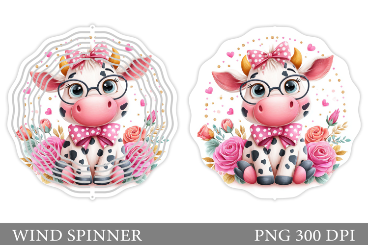 Cute Cow Wind Spinner Design. Cute Cow Sublimation