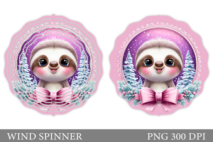 Christmas Sloth Wind Spinner. Christmas Wind Spinner