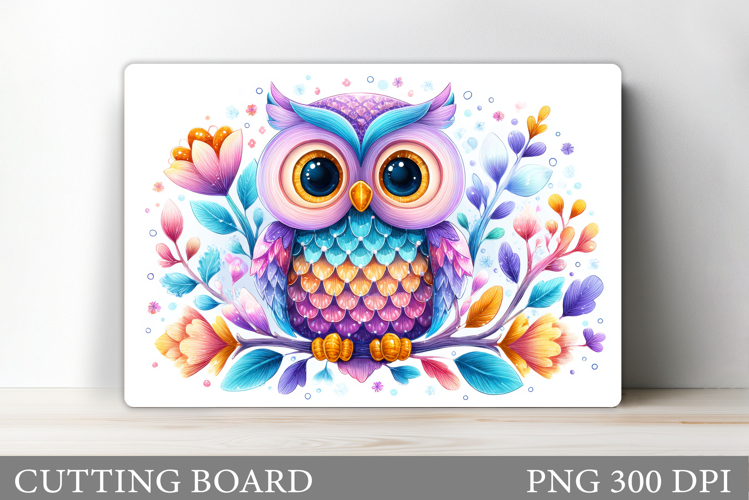 Cute Owl Cutting Board. Owl Flowers Kitchen Cutting Board