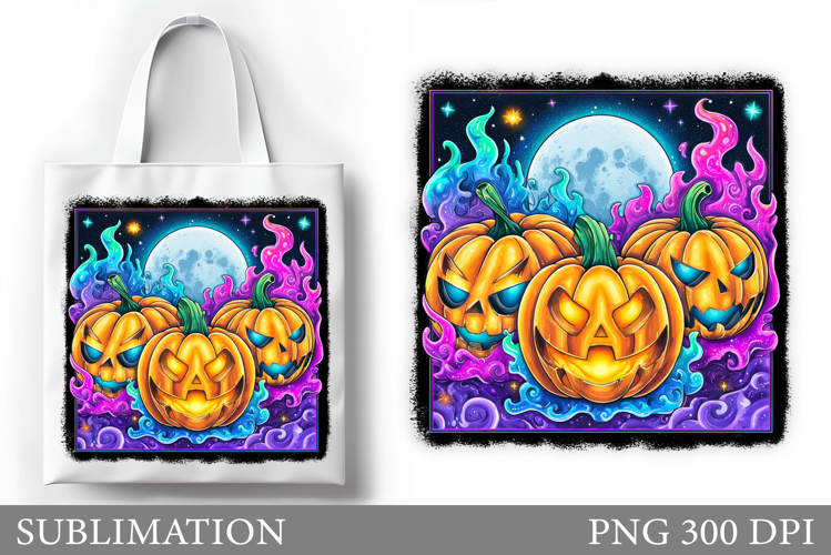 Halloween Tote Bag Design. Halloween Pumpkin Sublimation