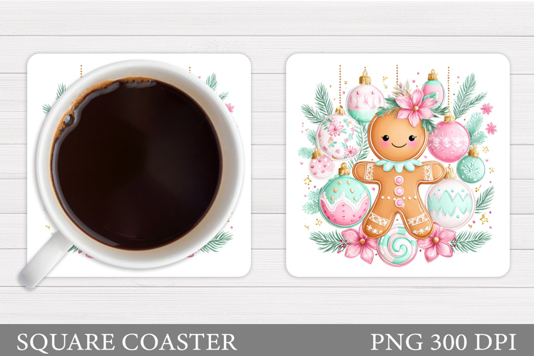 Gingerbread Coaster Design. Christmas Coaster Sublimation