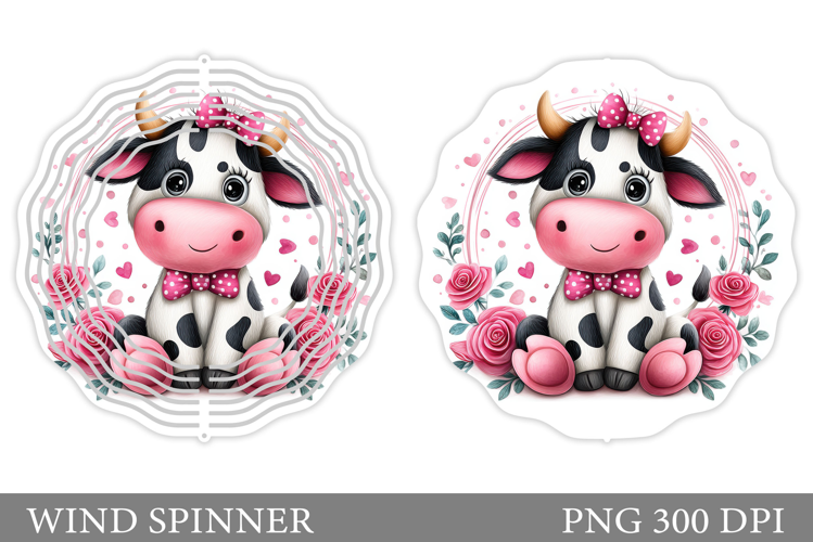 Cute Cow Wind Spinner Design. Cute Cow Sublimation