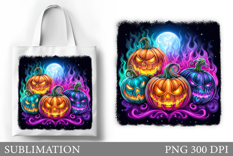 Halloween Tote Bag Design. Halloween Pumpkin Sublimation