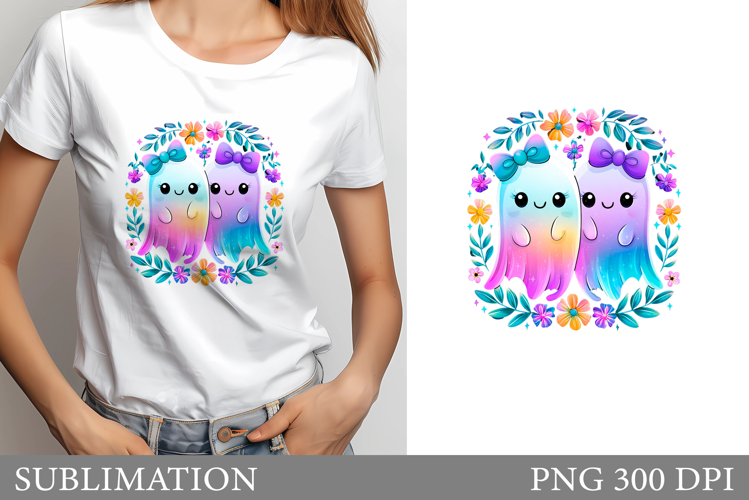 Cute Ghost Sublimation. Cute Ghost T-Shirt Design