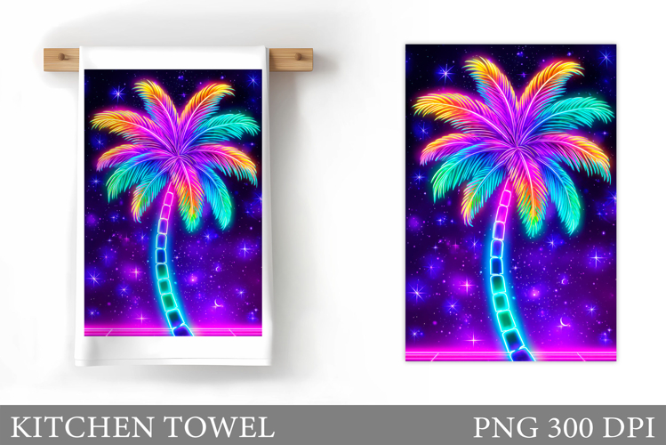 Palm Tree Kitchen Towel. Summer Kitchen Towel Sublimation