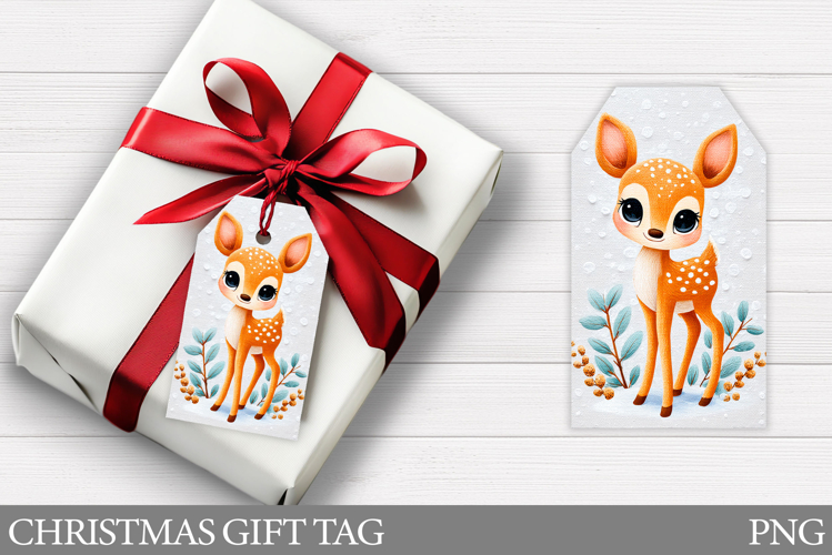 Christmas Deer Gift Tag . Christmas Gift Tag Printable