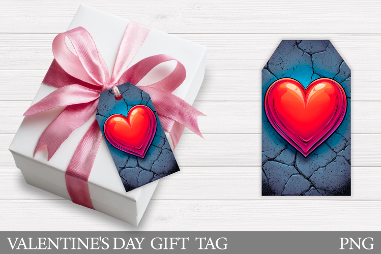 Valentines Gift Tag Design. Heart Gift Tag Printable