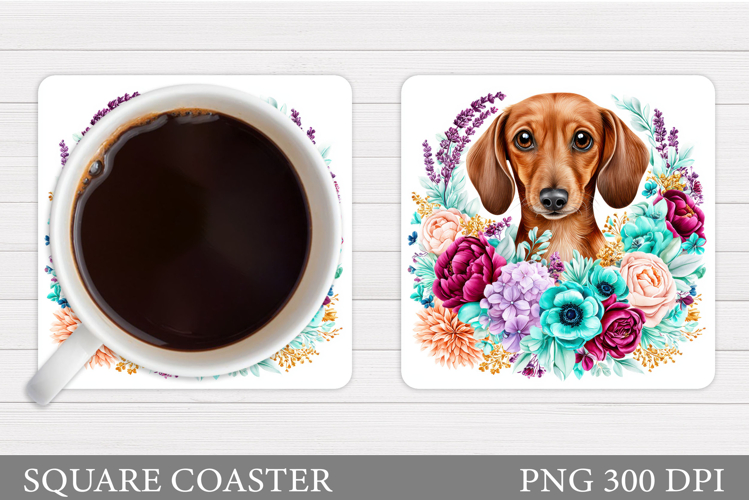Cute Dog Coaster Sublimation. Cute Dog Sublimation