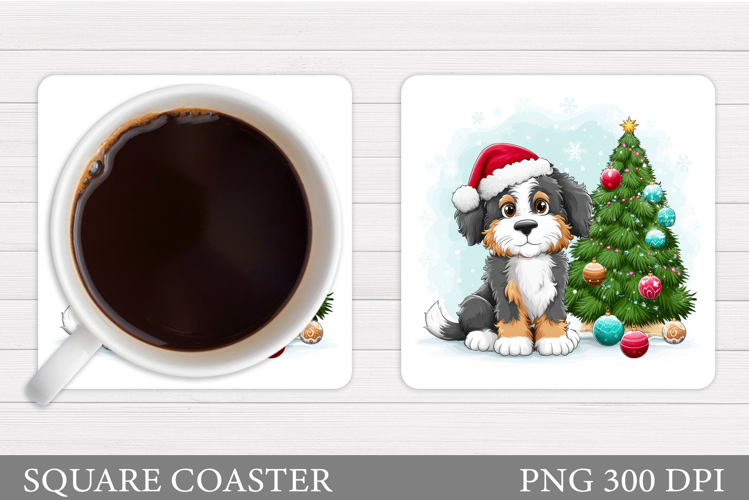 Christmas Dog Coaster. Christmas Coaster Sublimation