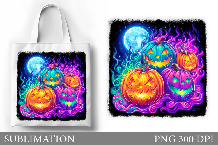 Halloween Tote Bag Design. Halloween Pumpkin Sublimation