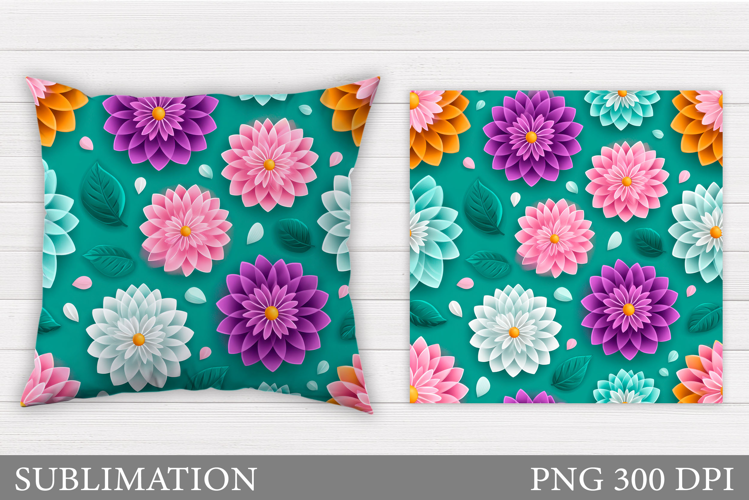 Flowers Pillow Sublimation. Floral Pillow Design