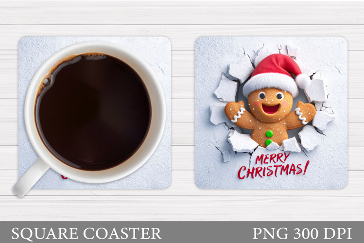 Gingerbread Coaster Design. Christmas Coaster Sublimation