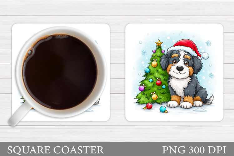 Christmas Dog Coaster Sublimation. Christmas Coaster Design