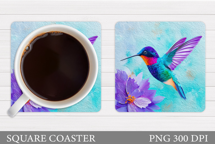 Hummingbird Coaster Design. Hummingbird Sublimation example image 1