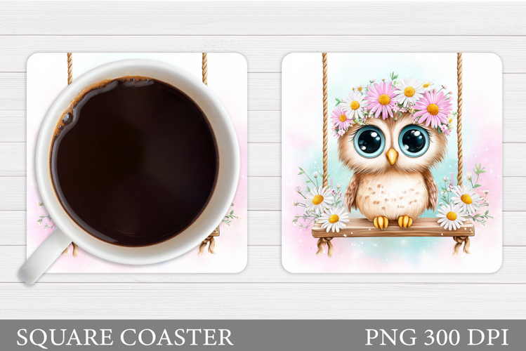 Cute Owl Coaster Design. Cute Owl Sublimation