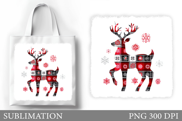 Christmas Deer Tote Bag. Christmas Tote Bag Sublimation