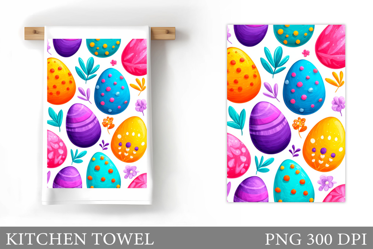 Easter Eggs Kitchen Towel. Easter Kitchen Towel Design