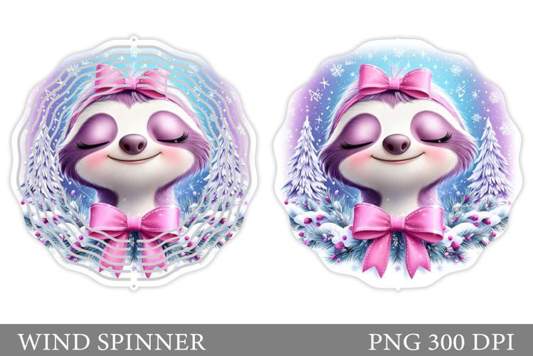 Christmas Sloth Wind Spinner. Christmas Wind Spinner