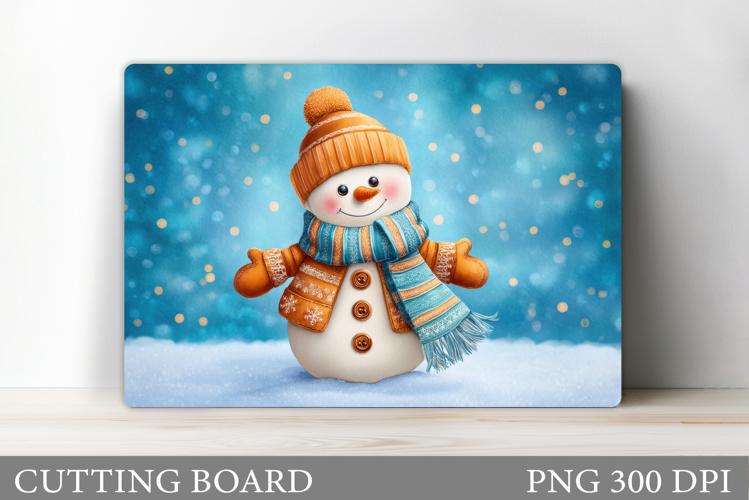 Christmas Cutting Board. Snowman Cutting Board Sublimation