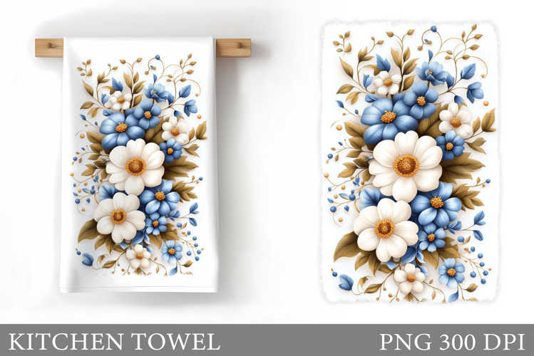 Flowers Kitchen Towel. Floral Kitchen Towel Design