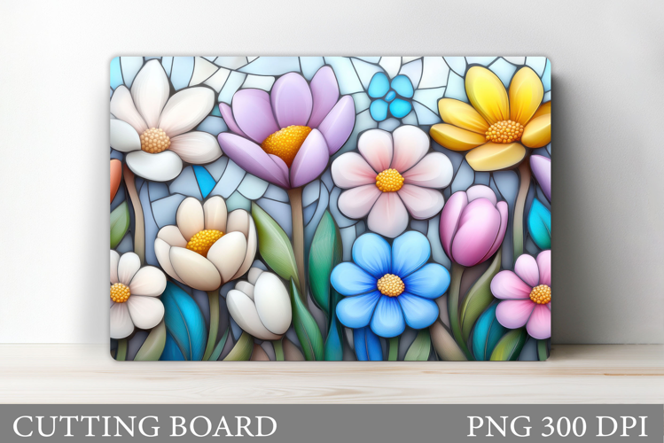 3D Flowers Cutting Board. Kitchen Cutting Board Sublimation