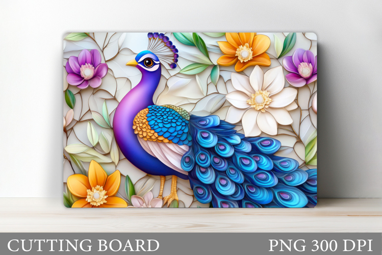 Peacock Cutting Board. Flowers Cutting Board Design