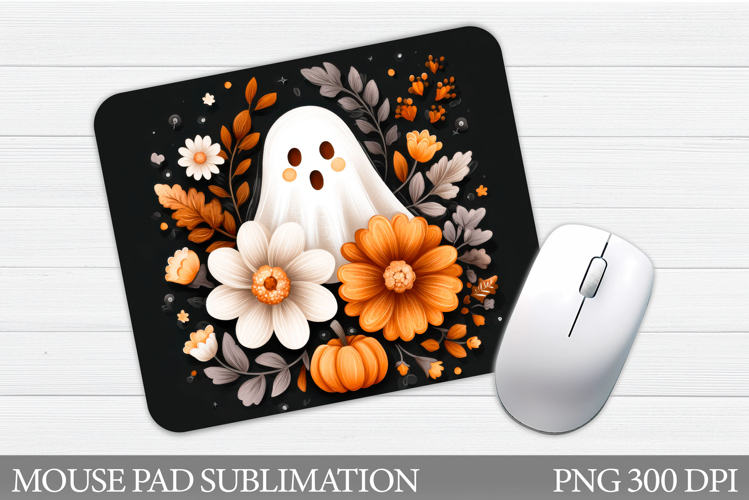 Cute Ghost Mouse Pad Design. Halloween Mouse Pad Sublimation