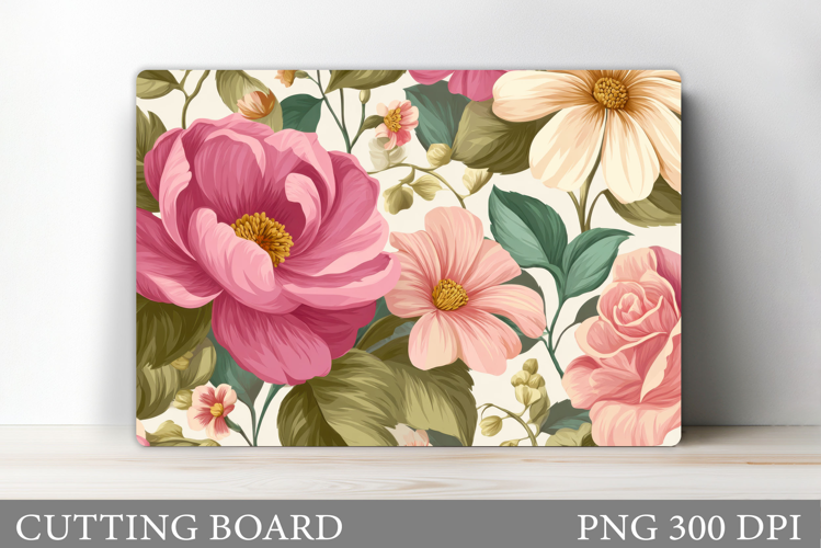 Floral Cutting Board Design. Flowers Cutting Board