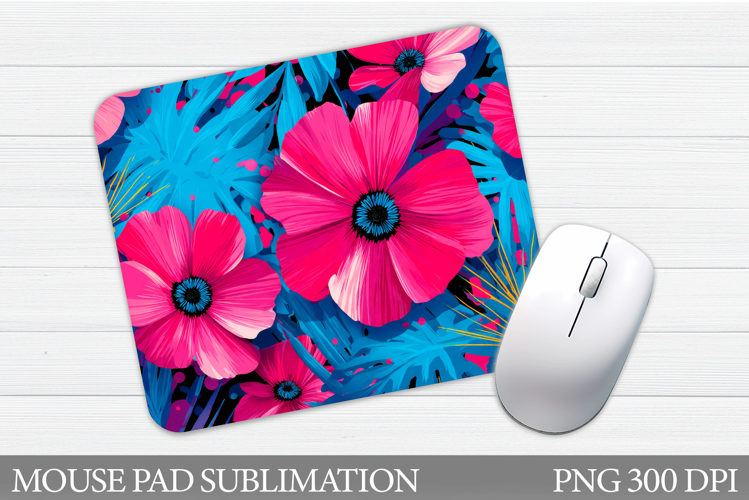 Flowers Mouse Pad Sublimation. Floral Mouse Pad Design
