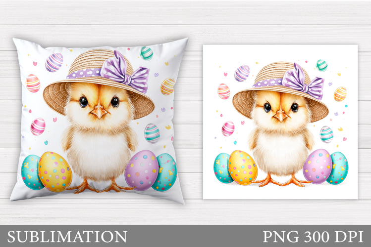 Easter Chick Pillow Sublimation. Easter Pillow Design