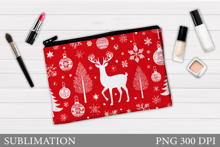 Christmas Cosmetics Bag. Christmas Makeup Pouch Design